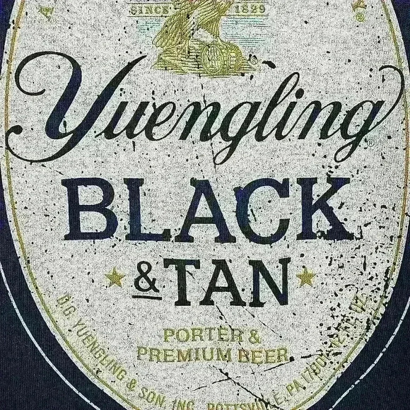 Gildan Yuengling Black & Tan Tee Scoop Neck Cotton - Picture 6 of 10